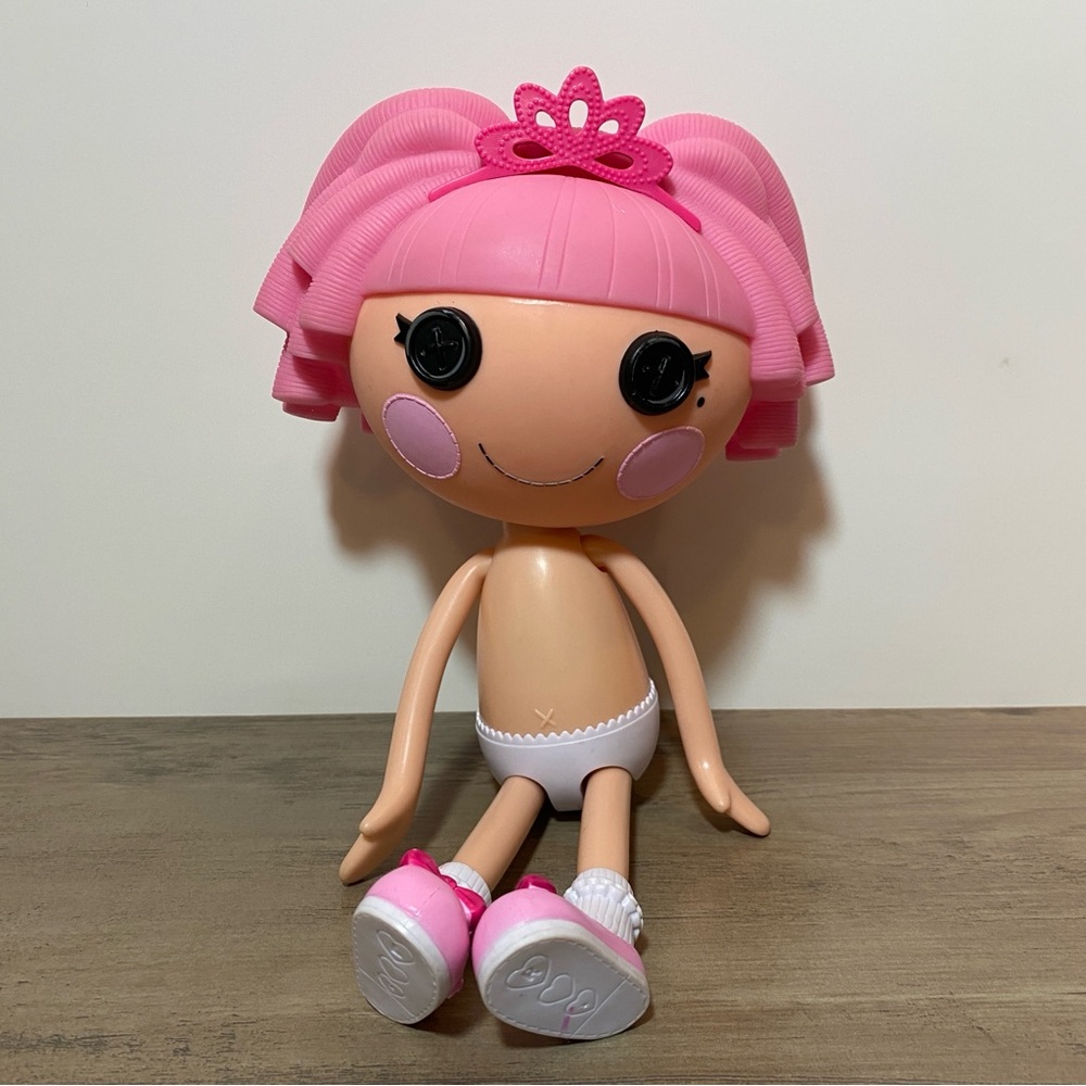 Lalaloopsy Jewel Sparkles 12” Full Size Doll Pink Hair and Shoes Crown